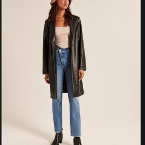 Abercrombie Vegan Leather Dad Coat NWT!